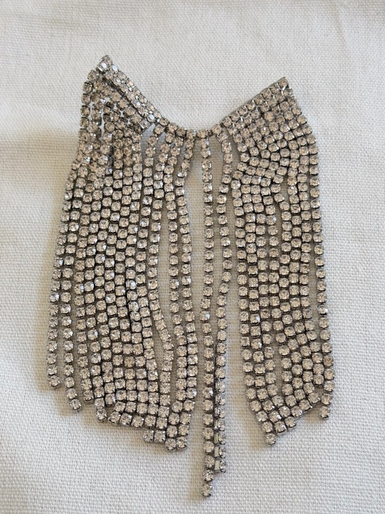 Vintage Jewelry - WORE ONCE. Diamond rhinestone fringe cascade brooch